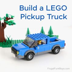 a lego pickup truck is shown in front of a tree with the words build a lego pickup truck