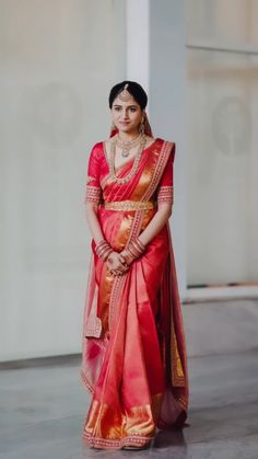 Allu (@aleena_oommen) • Instagram photos and videos Saree Color Combinations, Silk Anarkali Suits, Bridal Jewellery Inspiration, Saree Blouse Styles, Bridal Sarees South Indian, Indian Bridal Sarees, Long Gown Design, Lehenga Designs Simple