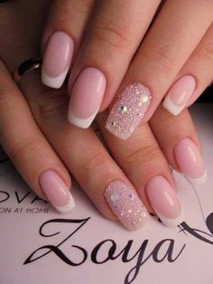 Wedding nails French Manicure Designs, French Nail Designs, Best Nail Art Designs, Super Nails, Bride Nails, New Nail Art, Ideas Nails, Trendy Nail Design