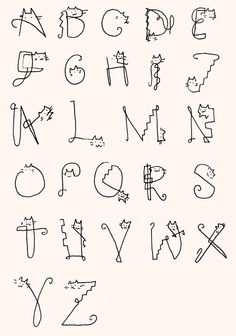 the alphabet is drawn in black and white