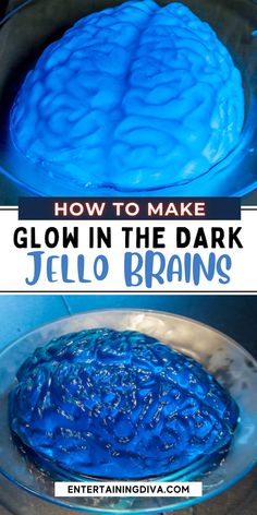 how to make glow in the dark jello brain cake for halloween or birthday party