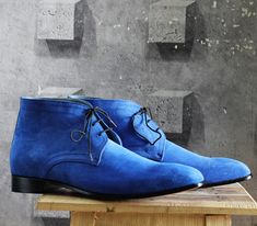 Lace Up Boots Men, Blue Suede Boots, Mens Brown Boots, Chukka Shoes, Quality Leather Boots, Suede Chukka Boots, Suede Chukkas, Custom Design Shoes, Chukka Boots Men