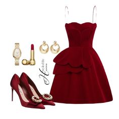 Red Lipstick Outfit Night, Red Lipstick Outfit, Successful Women Style, Style Elegant Chic, Chic Party Dress, Heels Gold, Chic Party