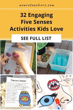 Our definitive guide to teaching the five senses with books, songs, and activities that hit all five senses (sometimes all at once!) Senses Activities For Kids, Preschool Senses, 5 Senses Craft, Preschool 5 Senses, 5 Senses Preschool, Five Senses Activities, Five Senses Preschool, 5 Senses Activities