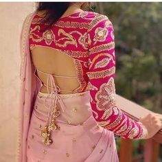 Choli Back Design Blouse Styles, Sabhya Sachi Blouse Designs Back, Backless Blouse Designs Saris, Backless Dori Blouse Designs, Backless Sari Blouse, Net Saree Blouse Designs, Blouse Back Neck, Latest Blouse Designs Pattern