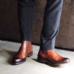 FREE SHIPPING. FREE RETURNS. FREE EXCHANGES. Our classic Chelsea boot, but with a twist. The medium brown color-way makes for a supremely versatile shoe, and the burnished toe adds an edge. Comes with premium cork, metal shank, & Goodyear construction. Upper: Full-grain Italian leather Outsole: Leather sole w/ stacked heel Construction: 360° Goodyear (Resoleable) Insulation: Cork & metal shank for comfort & support Location: Handmade in Spain - Same workshop as Ferragamo & Louis Vuitton Average Brown Classic Leather Winter Shoes, Classic Brown Leather Winter Shoes, Fitted Brown Chelsea Boots With Leather Sole, Brown Chelsea Boots With Rubber Heel Cap For Business, Formal Brown Chelsea Boots With Round Toe, Brown Round Toe Chelsea Boots For Formal Occasions, Brown Chelsea Boots For Formal Occasions, Brown Goodyear Welted Chelsea Boots With Round Toe, Brown Chelsea Boots With Goodyear Welt