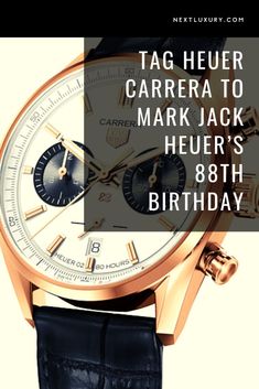 Marking Jack Heuer’s 88th birthday, a limited run of 188 watches will honor its founder’s great-grandson using his favorite material, 18K rose gold. Calling upon the racing spirit of the 1970s, the TAG Heuer Carrera Chronograph pays homage to the original gold series watch that Jack would present to Ferrari Formula 1 drivers. #nextluxury #goldlimitededitionwathces #TAGHeuerwatches #luxurywatches #originalgoldserieswatch Formula 1 Drivers, Tag Heuer Carrera Chronograph, Ferrari Formula 1, 88th Birthday, Heuer Carrera, Tag Heuer Carrera, Tag Heuer Watch