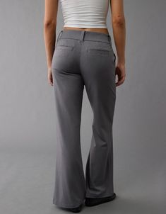 AE Stretch Low-Rise Flare Trouser Low Rise Office Pants, Low Rise Work Pants, Management Outfits For Women, Ultra Low Rise Pants, Low Rise Dress Pants, Low Rise Trousers Outfit, Modern Business Casual Women, Classy Grunge Outfits, Work Style Women