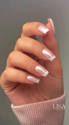 @lisa.nails1 on Instagram! Milky Pink Nails, Acrylic Nails Chrome, Pink Nails Opi, Engagement Nails, Bridesmaids Nails, Kutek Disney, Milky Pink