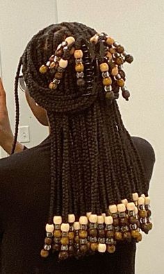 lovely ,comfy and just me?reality How To Bead Braids, Earthy Girl Hairstyles, Earthy Black Woman Hairstyle, Fits With Braids, Earthy Girl Aesthetic Black Women, Earthy Hairstyles Black Women, Braided Hair With Beads, Earthy Braids