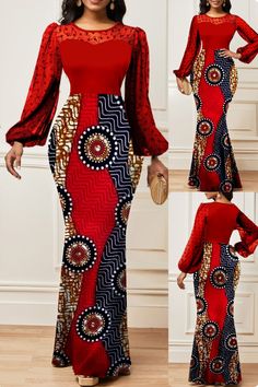 Rosewe’s Tribal Print Lace Red Long Sleeve Maxi Bodycon Dress is a true showstopper! With its intricate lace and patchwork, this dress hugs your curves with a bodycon fit and flares out in a mermaid style. The tribal, striped, and dot patterns create a bold statement, while the bishop sleeves add a touch of sophistication. 

 #TribalPrint #LaceDress #BodyconBeauty #MermaidMaxi #RedFashion #ElegantEvening #BishopSleeves #MaxiDress #StyleStatement 🌹👗 Dot Patterns, Mermaid Style, Red Long Sleeve, Mermaid Fashion, A Mermaid