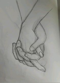 a drawing of two hands holding each other