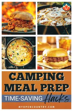 the cover of camping meal prep time saving hacks