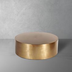 Milo Brass Drum Coffee Table-France & Son-FVT149BRASS-Coffee Tables-1-France and Son Brass Drum Coffee Table, Drum Coffee Table, Brass Coffee Table, Gold Coffee Table, Pure Form, Milo Baughman, Maximalism, Mid Century Modern Design, Brushed Brass