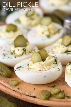 deviled eggs with pickles and dill pickle deviled