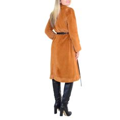 Cult Moda-Plush Trench Coat - Runway Catalog Faux Fur Coat For Workwear In Mink Color, Faux Fur Mink Color Coat For Work, Chic Long Faux Fur Coat, Chic Faux Fur Coat For Work, Long Fur Coat With Faux Fur Trim For Work, Long Fur Coat With Faux Fur Trim, Chic Fur Coat With Faux Fur Lining For Work, Chic Faux Fur Outerwear For Work, Chic Brown Fur Coat With Faux Fur Trim