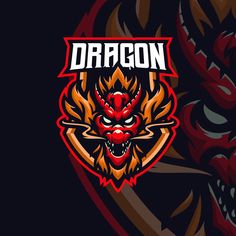 the dragon logo on a dark background