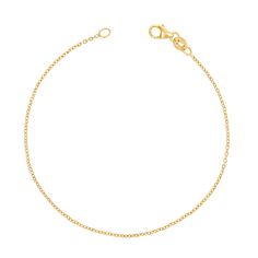 A ever classic 14K solid gold chain bracelet that will live in your collection forever. Add charms or layer alone. It's lightweight, comfortable and sturdy. You will never need to take it off.

Size: 1.3mm Wide Cable 'Rolo' Chain
14K Solid Gold
Lobster Lock
Made in Los Angeles