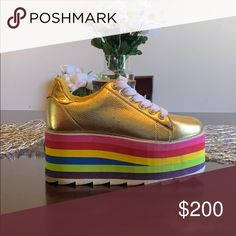 Platform Platform Rainbow Shoes Platforms Multicolor High-top Platform Sneakers With Contrast Sole, Pride Platform Boots, Multicolor Platform Boots With Synthetic Material, Rainbow Platform Shoes, Rainbow Open Toe Platform Heels, Rainbow Shoes, Hoka Running Shoes, Womens Sizes, Plus Fashion