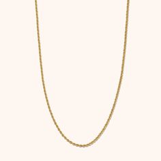 Elevate your jewelry collection with this exquisite Rope Chain Necklace crafted in solid gold. The classic and versatile design features a delicate rope chain, adding a touch of sophistication to any outfit. Delicate Chain Yellow Gold Fine Jewelry Necklace, Fine Jewelry Yellow Gold Delicate Chain Necklace, Delicate Yellow Gold Chain Necklace Fine Jewelry, Delicate Yellow Gold Chain Necklace, Classic 14k White Gold Chain Necklace, Classic White Gold 14k Chain Necklace, Elegant Gold Adjustable Rope Chain Necklace, Classic Gold Plated Chain Necklace With Delicate Chain, Elegant Gold Rope Chain Necklace With Adjustable Chain