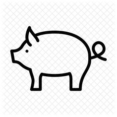 a pig that is black and white with the word pig on it's side