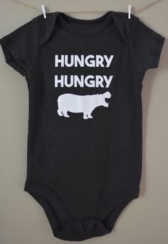 Hungry Hungry Hippo baby onesie Cute funny by EclecticBadger Harry Potter Dr, Cute Onesies, Hipster Babies, Baby Shower Outfit