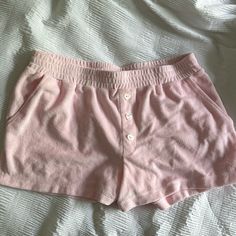 Terrycloth Never Worn Summer Loungewear Shorts, Summer Pajama Shorts For Loungewear, Casual Pink Lounging Bottoms, Casual Pink Bottoms For Lounging, Summer Loungewear Pajama Shorts, Pink Summer Sleepwear With Elastic Waistband, Summer Vacation Sleepwear With Built-in Shorts, Pink Lounging Shorts For Spring, Pink Shorts For Spring Lounging