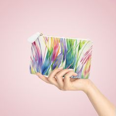 Rainbow Grass and Leaves - Mini Clutch Bag 6.3” x 4” White Trendy Handheld Clutch, Modern Clutch Pouch For Mobile Phone, Modern Mobile Phone Clutch Pouch, Trendy Handheld Wallets With Removable Pouch, Trendy Rectangular Clutch With Removable Pouch, Trendy Handheld Wallet With Removable Pouch, Trendy Handheld Clutch For Daily Use, Trendy Rectangular Wallet For Everyday Use, Trendy Handheld Coin Purse With Removable Pouch