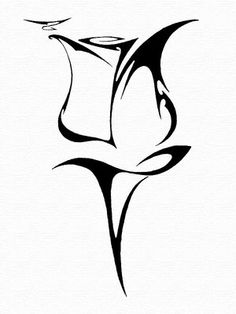 a black and white drawing of a flower