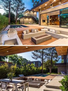 an outdoor conversation pits built for entertaining contemporist