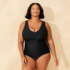 Elevate your swimwear style with this Shirred Scoop-Neck One-Piece Swimsuit from Shade & Shore™. This ultra soft jersey swimsuit is fashioned with a scoop neckline and boasts a shirred front to flatter your figure. The fabric features 4-way stretch for optimal fit and comfortable movement. Artisinally crafted with a tummy control panel to provide a smooth, flattering appearance, and adjustable shoulder straps for a fully customizable fit. Scalloped One Piece Swimsuit, Swimwear Style, Cheeky One Piece Swimsuit, High Neck One Piece, Plunging One Piece Swimsuit, Swimsuit Sale, Fabric Construction, Cut Out One Piece, Halter One Piece Swimsuit