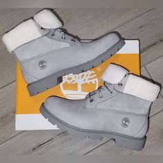 [New] Timberland Gray Fleece Nubuck Boots (8.5) - Brand New Never Been Used In Box Women's Timberland Boots. Really Nice & High Quality Boots. Gray Nubuck, Fleece Upper Lining, Can Be Folded Up To Extend The Boots. Comes W/Box. Size: (8.5)W - Authentic - Product Of Timberland - Fleece & Nubuck - [New] In Box *****Fast Shipper *****Top Rated Seller Bundle 2 Items From My Closet To Save Even More (If You Like Something Bundle It Or Make Me A Reasonable Offer ) Timberland Waterproof Lace-up Boots For Winter, Timberland High-top Winter Boots, Timberland Waterproof Ankle Boots For Winter, Winter Suede Waterproof Ankle-high Boots, Winter Waterproof Boots With Suede Lining And Round Toe, Winter Waterproof Boots With Suede Lining, Timberland Round Toe Boots For Winter, Timberland Round Toe Winter Boots, Timberland Winter Boots With Round Toe