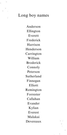 the long boy names in black and white