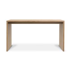 an empty wooden table on a white background