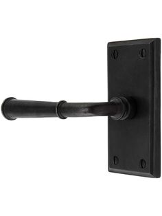 a black door handle on a white background