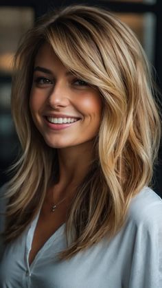 2024 Haircuts for Moms: Transform Your Look with These 15 Cute Ideas! 50 Mid Length To Long Hair Styles, Blonde Women Hairstyles, 360 Medium Haircut, Medium Length Hair With Rounded Layers, Hair Ideas Long Haircuts, Candace Cameron Bure Hairstyles Long, Sophisticated Long Hairstyles, Long Hair 45 Year Old Women, Blond Over 50