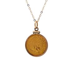 This stylish pendant necklace made from 14 karat yellow gold. The pendant has a cool coin design and hangs on a wheat chain. The detailed craftsmanship of the pendant makes it stand out and will add a unique touch to any outfit. The shiny gold finish gives it a classy look that's perfect for any occasion, whether you're dressing up or going casual. This necklace is a great choice for anyone who loves modern, elegant jewelry. Engagement Ring Style Guide, Ring Style Guide, Coin Design, Gold Coin Necklace, Platinum Rose Gold, Sapphire Solitaire, Gold Coin, Shop Engagement Rings, Coin Necklace