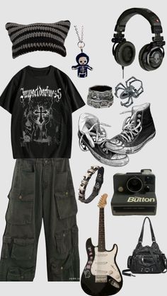 Grunge Style Outfits, Kraf Diy, Tomboy Style Outfits, Emo Outfits