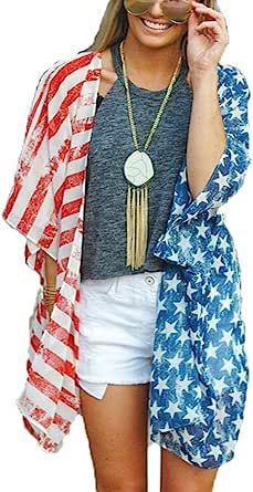 Moda Kimono, Cover Up Kimono, Kimono Outfit, Mode Kimono, July Ideas, Patriotic Outfit, 4th Of July Outfits