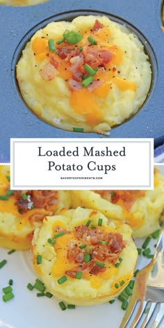 loaded mashed potato cups with bacon and cheese