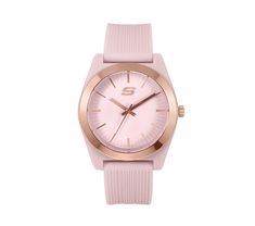 Accent your look perfectly with the SKECHERS Accessories Ocean Gate Watch.  Durable ABS plastic and shiny metal case and silicone band in a sporty fashion analog display watch. Sporty Fashion, Sporty Watch, Skechers Women, Silicon Bands, Sporty Style, Pink Fashion, Gold Watch, Accessories Watches, Design Details