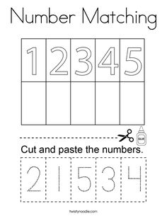 the number matching worksheet for numbers