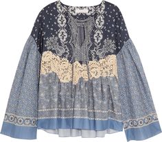 Blue Lace Blouse, Lacy Tops, Multi Color Blouse, Embellished Top, Cotton Voile, Spring Summer 2016, Lace Blouse, Blue Blouse, Blue Lace