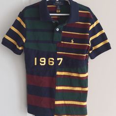 Open Bad Boy Ralph Lauren Polo Shirt For Infant. Nice And Clean And Never Worn Before. Multicolor Polo Collar Top With Graphic Print, Multicolor Graphic Print Polo Collar Top, Multicolor Graphic Print Top With Polo Collar, Multicolor Graphic Print Short Sleeve Polo Shirt, Striped Cotton Tops With Patchwork, Casual Yellow Cotton Polo Shirt, Multicolor Short Sleeve School Shirt, Yellow Cotton Patchwork Shirt, Fitted Multicolor Tops For School