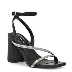 Block Heel Sandals With Heel Strap For Night Out, Night Out Sandals With Wrapped Block Heel, Night Out Sandals With 4-inch Block Heel, Trendy Block Heel Evening Sandals, Trendy Evening Sandals With Block Heel, Strappy Heels With Stacked Heel For Party, Strappy Sandals With Stacked Heel For Night Out, Open Toed Heels, Block Heel Sandals