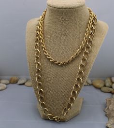 Adjustable Gold Curb Chain Jewelry, Adjustable Metal Jewelry With Curb Chain, Adjustable Metal Curb Chain Jewelry, Gold Metal Link Chain Ring, Gold Chain Ring With Adjustable Chain, Gold Plated Double Strand Figaro Chain, Gold Long Necklace With Figaro Chain, Metal Curb Chain Jewelry, Gold-tone Oval Link Double Chain Jewelry