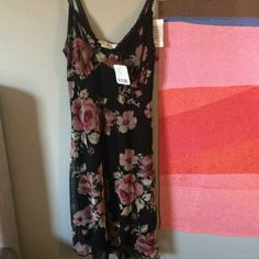 Floral Slip Dress Black Red Pink Green Print Dress New/Tagged Small Green Print Dress, Slip Dress Black, Black And Pink Dress, Floral Slip Dress, Urban Renewal, Green Print, Dress Floral, Floral Dress Black, Dress Black