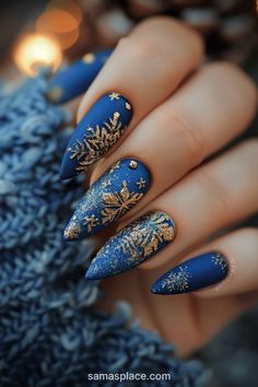 22 Blue Winter Nails Art Ideas and Designs Blue Winter, Nails Art, Christmas Nails, Nail Ideas, Art Ideas, Nails