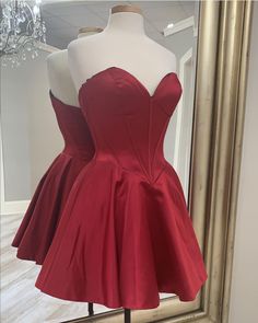 Vivid Red Short Homecoming Party Dress