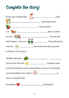 the christmas story worksheet for children to learn how to write and read it